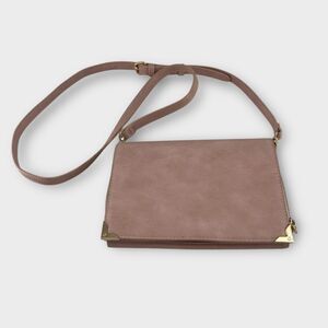 Urban Expressions Pink Vegan Leather Crossbody W/ Gold Toned Hardware Bag